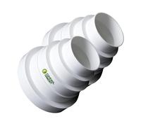 Control Garden Pack of 2 Universal Reducer for Ventilation Systems White - Connector Coupling for Ducts Ventilation Diameter Ø 80 100 120 125 150 mm - Pipe Reducer