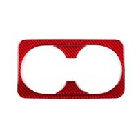 Control Panel Molding Cover for Kia for Stinger 2019 2020 2021 2022 2023 Real Soft Carbon Fiber Sticker LHD RHD Car Rear Seat Water Cup Interior Accessories Interior Trim(Red Carbon)