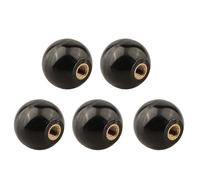 Control Round Ball Lever Knob Thread Machine Tools - for Female M5/m6/m8/m10/For m12 20-40mm Knob Insulated Hand-Tightening Black Diameter (5-Pack)(M6x25)