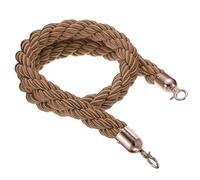 Control Stanchion Barrier Rope with Hook, Crowd Control Barrier Rope Brown Multicolor Hooks 2-13ft(Brown-rosegold a,3ft/90cm)