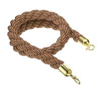 Control Stanchion Barrier Rope with Hook, Crowd Control Barrier Rope Brown Multicolor Hooks 2-13ft(Brown-gold a,13ft/396cm)