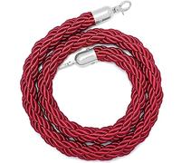 Control Stanchion Barrier Rope with Hook, Crowd Control Stanchion Rope With Stainless Steel Hooks, 32mm Multicolor 60-400cm(Red,120Cm/47.2 in)