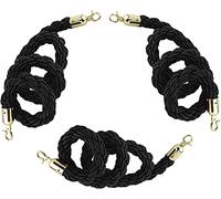 Control Stanchion Barrier Rope with Hook, Twisted Crowd Control Queue Barrier Rope with Steel Snaps 1.5-5m 1-4 Pcs(3 Pack,3m/9.8ft)