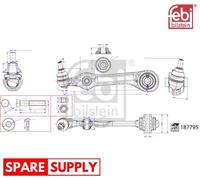 CONTROL/TRAILING ARM, WHEEL SUSPENSION FOR MERCEDES-BENZ FEBI BILSTEIN 187795