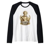 Control What You Can Stoic Philosophy Greek Statue Raglan Baseball Tee