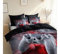 Controlador De Juego De Estilo Abstracto Microfibra cepillada para cama, Cama 105-200 x 200 cm, Funda Nórdica de Negro, Frescas, Antiacaros, Hipoalergenica, para niños y adultos