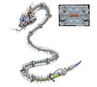 ControlCraze 3D Metal Snake Puzzle for Adults, 3D Metal Spiky Blue-Green Snake Model Kit to Build, 500+PCS Steampunk Snake 3D Jigsaw Puzzle Animal 3D Kit DIY Craft Gift 2025