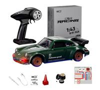 ControlCraze RC Drift Car 1:43 Scale, Full Proportional Alloy Mini Racing RC Car with Opening Doors, RTR Electric Remote Control Drift Vehicle Gift for Adults & Collectors, Perfect (Green)