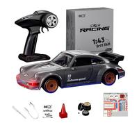 ControlCraze RC Drift Car 1:43 Scale, Full Proportional Alloy Mini Racing RC Car with Opening Doors, RTR Electric Remote Control Drift Vehicle Gift for Adults & Collectors, Perfect (Grey)