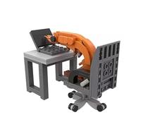 ControlCraze Working Shrimp Man Building Blocks Set with Computer Desk and Chair, Collectible Display Model Gifts for Workaholic (155PCS)
