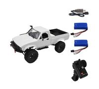 ControlCraze WPL C24-1 RC Off-Road Truck 1/16 Scale 4WD, Full Proportional Remote Control Crawler with 2 Batteries, Realistic 2.4L Diesel Engine Look, Gifts for Adults