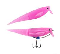 Controlled Depth Soft Lure with Realistic Tail and TPE Durability for Sinking or Floating Fishing in Multiple Water Layers (floating pink)