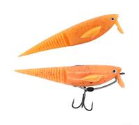 Controlled Depth Soft Lure with Realistic Tail and TPE Durability for Sinking or Floating Fishing in Multiple Water Layers (floating orange)