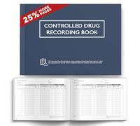 Controlled Drug Recording Book Paperback - CQC, GDPR & HSE Compliant Controlled Medication Book for Care Homes, Clinics & First Aiders - 125 Page Medical Log for Medication Returns & Drug Records