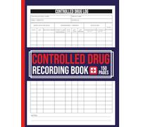 Controlled Drug Recording Log Book: Perfect for Clinics, Hospitals, and Care Homes to Track Narcotic Medication Dosages, Patient Records, Drugs Counts Ordered & Stock Inventory.