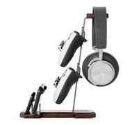 Controller and Headphone Stand Wood for Gaming Desk Office Desk Controller And Headphone Holder for Gaming Gifts Headset Stand Headset Holder Compatible with Xbox PS5 Nintendo Switch Accessories
