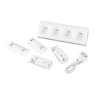 Controller Charger, Easy to Use Charging Station, Practical Tool LED Indicator 4 In 1 White Household Appliance for Office(2800mAh battery)
