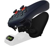 Controller Charging Dock stand PlayStation 5 DualSense, Nintendo Switch Pro & Switch 2, Xbox Series X|S, Amazon Luna Google Stadia Dual USB-C Charger Orzly Design Organizer for Serious Gamers - White