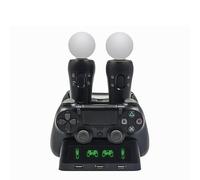 Controller Charging Station For PS4 PSVR VR Move For PS MOVE, Dual Controller Charging Dock Station Charger Station With LED Indicators