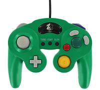 Controller for Nintendo GameCube compatible wired vibration with turbo function gamepad - green | ZedLabz