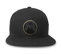 Controller Gear Super Mario Black & Gold Mario M Flat Bill Hat Authentic & Official Nintendo Super Mario Merchandise Flat Bill Cap - Not Machine Specific