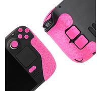 Controller Grip for Steam Deck,Textured Skin kit,for Steam Deck Anti-Skid Sweat-Absorbent Controllers Handle Grips, Buttons (Normal-Fluorescent Pink)