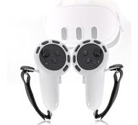 Controller Grips Cover Compatible with Meta/Oculus Quest 3 Accessories,Silicone Grip Cover Protector with Knuckle Straps (White, 1 Pair)