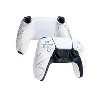 Controller Grips for PS5 DualSense,Compatible with PlayStation Portal, Skin kit,Anti-Skid, Multi-Texture, Sweat Absorption, Pre-Cut Grips Tape, by SHADOW BOOLT (White & Silver)