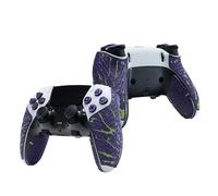 Controller Grips for PS5 DualSense Edge, Skin kit,Anti-Skid, Multi-Texture, Sweat Absorption, Pre-Cut Grips Tape, by SHADOW BOOLT (Purple & Green)