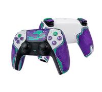 Controller Grips for PS5 DualSense, Skin kit,Anti-Skid, Multi-Texture, Sweat Absorption, Pre-Cut Grips Tape, by SHADOW BOOLT (Purple, Green & Silver, Mecha Series 2.0 for DualSense)