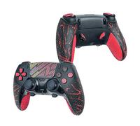 Controller Grips, Skin kit,Anti-Skid, Multi-Texture, Sweat Absorption, Pre-Cut Grips Tape, by SHADOW BOOLT (Black & Red, 2.0 for DualSense Edge)