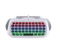 Controller Keypad for PS5 Pro Gaming - Ergonomic One-Handed Keyboard with Wrist Rest - RGB LED Light for Voice Chat(White)