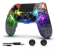 Controller per PS4 Wireless Joystick Controller LED per Playstation 4/Pro/Slim con retroilluminazione RGB regolabile, Batteria da 1000 mAh, sensore di movimento Dual Shock a 6 ass, cuffie da 3,5 mm