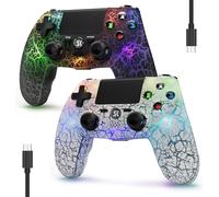 Controller per PS4 Wireless Joystick Controller LED per Playstation 4/Pro/Slim con retroilluminazione RGB regolabile, Batteria da 1000 mAh, sensore di movimento Dual Shock a 6 ass, cuffie da 3,5 mm