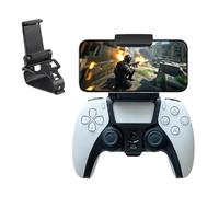 Controller Phone Mount Clip kompatibel mit PS5, Schwarz, Faltbare Handyhalterung kompatibel mit PS5 Controller, Kompatibel mit Android/iOS Smartphones bis 80 mm Breite, Stabil und Tragbar