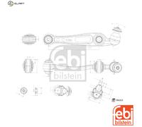 FEBI 186263 Suspension Control Trailing Arm Front Rear Left Lower For LAND ROVER