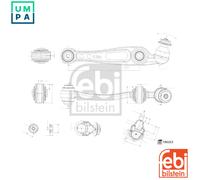 FEBI 186263 Suspension Control Trailing Arm Front Rear Left Lower For LAND ROVER