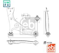 FEBI 187784 Wheel Suspension Control Trailing Arm Right Front Fits Toyota RAV4