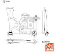 FEBI 187784 Wheel Suspension Control Trailing Arm Right Front Fits Toyota RAV4