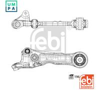 CONTROLTRAILING ARM WHEEL SUSPENSION 196243 FOR JAGUAR XJ XK/II/Convertible 2.2L