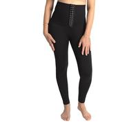 Conturve Corset Women Gym Leggings High Waisted Slimming Tummy Control Body Shaper Leggings Black