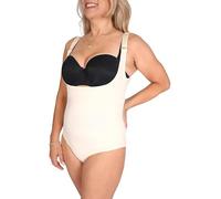 Conturve Open Bust Bodysuit Shaping Panty - Seamless Tummy, Side & Back Compression | (Beige, L)