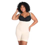 Conturve Open Bust Bodysuit Shaping Shorts - Seamless Comfort, Posture Support, Confidence-Boosting Shapewear for Women | (Beige, XL)