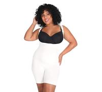 Conturve Open Bust Bodysuit Shaping Shorts - Seamless Comfort, Posture Support, Confidence-Boosting Shapewear for Women | (White, XL)