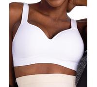 Conturve Wireless Push Up Bra with Support Sweetheart Bras for Women, Full Coverage Seamless Bralette + Extra Extender White