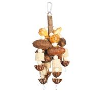 Conure Bird Games | Accessories Cage with Chewing Activities | Wooden Accessories with Nuts and Aviary Rope, Interactive Games for Parrots, Cockatiels, Inseparables, Macaw and Cockatoo