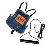 Conure Harness - Denim S M L | Parakeet Flying Strap Kit | Adjustable Bird Harness With Outdoor Training Travel Safety Vest For Parrot Conure Park Garden Beach Adventure Use