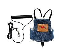 Conure Harness - Denim S M L | Parakeet Flying Strap Kit | Adjustable Bird Harness With Outdoor Training Travel Safety Vest For Parrot Conure Park Garden Beach Adventure Use