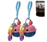 Conure Toys Bell, Parrot Bell Toy | Vista Bell Pendants 2 Pieces, Acrylic and Metal Pendant Chewing Toy Home Decor and Door Pendant