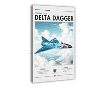 Convair F-102 Delta Dagger - Aviation,Interceptor Aircraft,White Cliffs,Plane,Fighter Jet Canvas Poster Bedroom Decor Landscape Office Room Decor Gift 20x30inch(50x75cm)